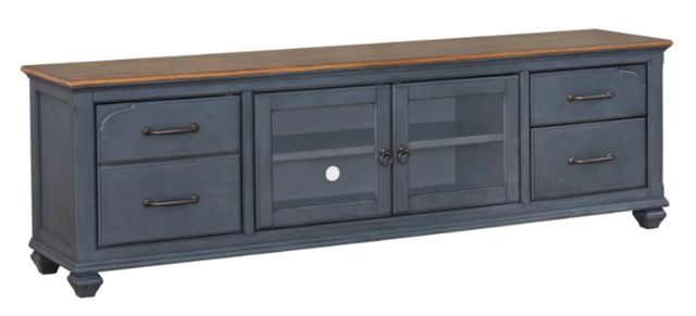 Legends Home Americana Corduroy Blue/Whiskey 84" TV Console-0