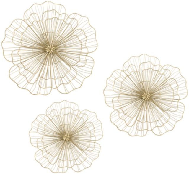 Classy Living 3D Wire Gold Flowers Metal Wall Decor-0
