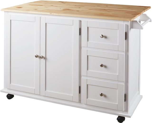 Signature Design by Ashley® Withurst White/Light Brown Kitchen Cart-1