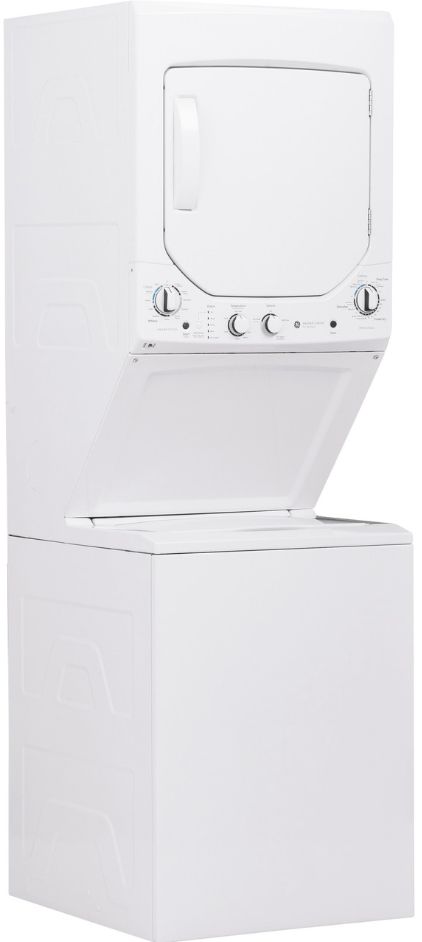 GE® Unitized Spacemaker® 2.3 Cu. Ft. Washer, 4.4 Cu. Ft. Dryer White On White Gas Laundry Center-3