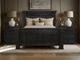 International Furniture Direct Terra Dark Black Eastern King Panel Bed-1