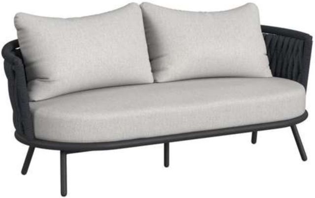 Elements International Bali Dark Gray/Olefin Gray Aluminum/Fabric Outdoor Loveseat-0