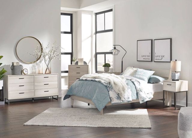 Signature Design by Ashley® Socalle 2-Piece Light Natural Twin Panel Headboard Bed Set-3
