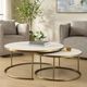 Uttermost® Aragon 2-Piece White Nesting Coffee Table Set with Brass Base-1