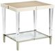 Michael Amini® Camden Court™ Brown End Table with Clear/Platinum Base-0