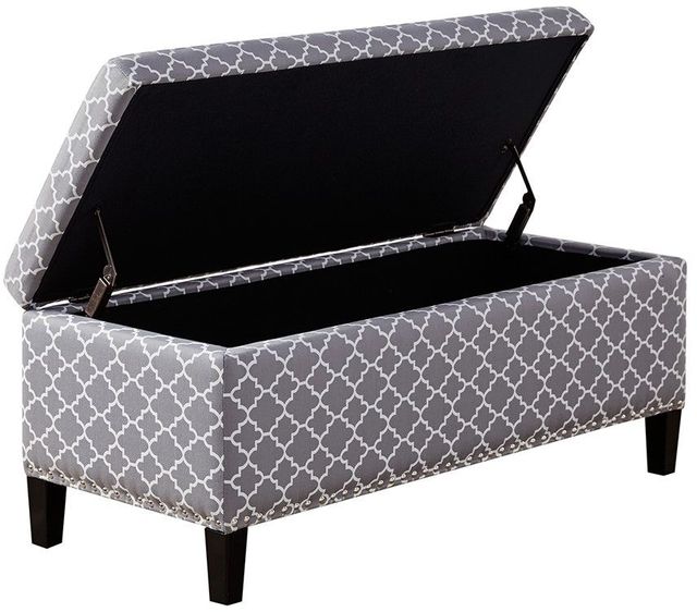 Olliix by Madison Park Grey Shandra II Tufted Top Storage Bench-3