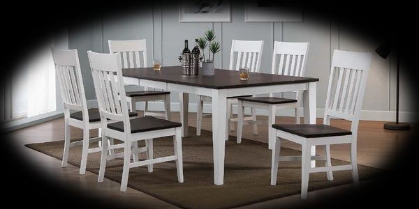 Two Tone Solid Hardwood Dining Set-0