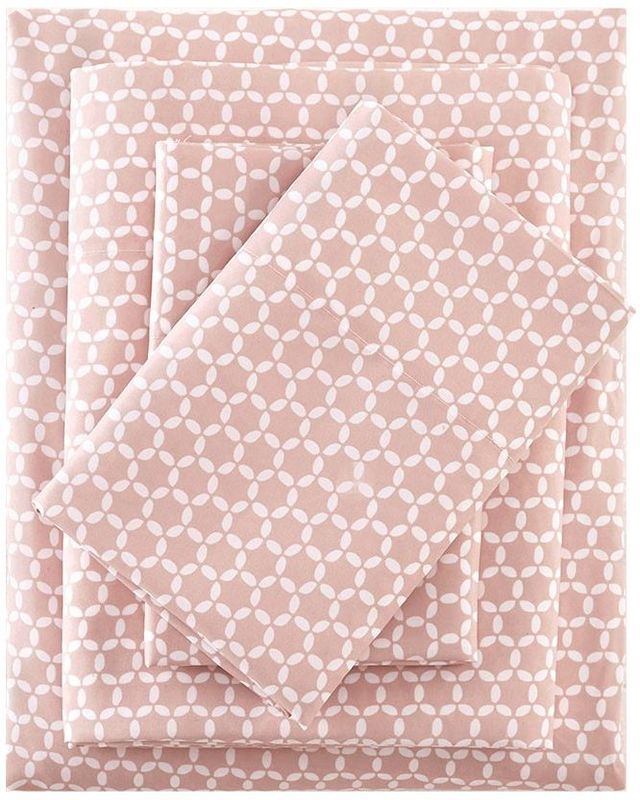 Olliix by Madison Park Blush Twin 3M Microcell Print Sheet Set-0