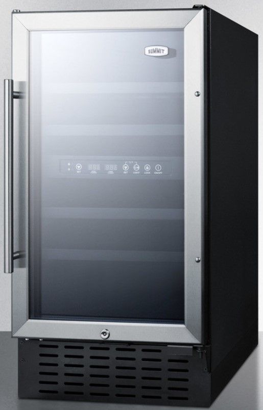 Summit® Black 18'' Dual-Zone Built-In Wine Cellar-0