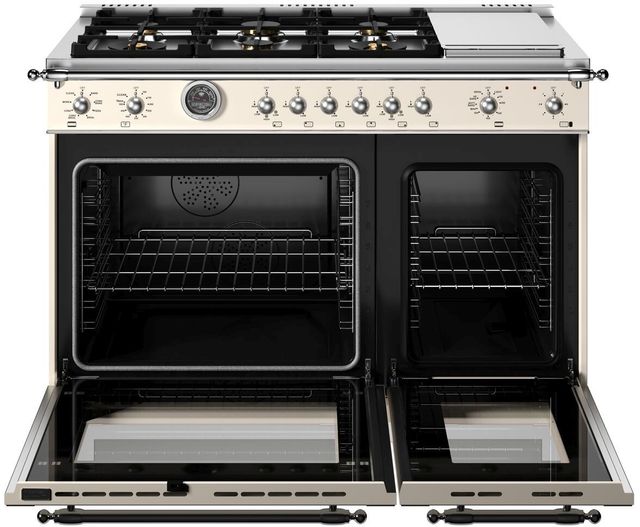 Bertazzoni Heritage Series 48" Ivory Pro Style Dual Fuel Range-1