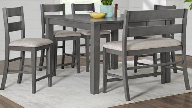 Urban Styles Furniture Acadia Counter 6-Piece Gray Dining Set-0