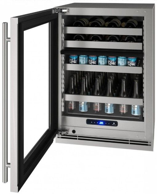 U-Line® 24" Stainless Steel Dual Zone Beverage Center-2