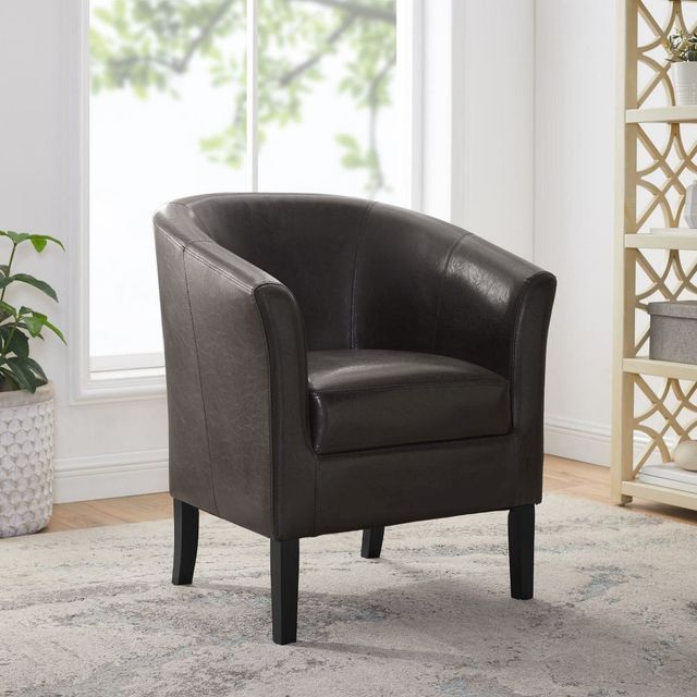 Linon Simon Brown Club Chair-1