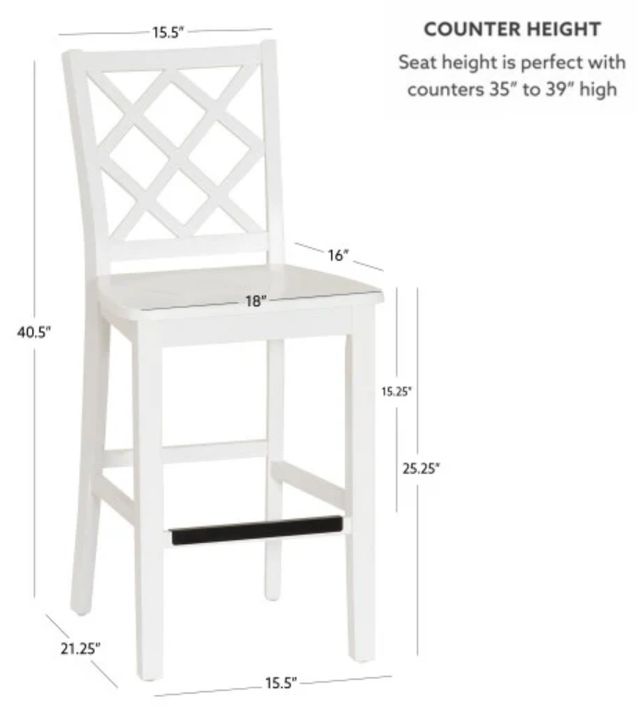Powell® Maui White Counter Stool -2