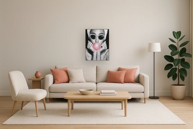Classy Living Glamorous Bubblegum Muse Wall Art-1