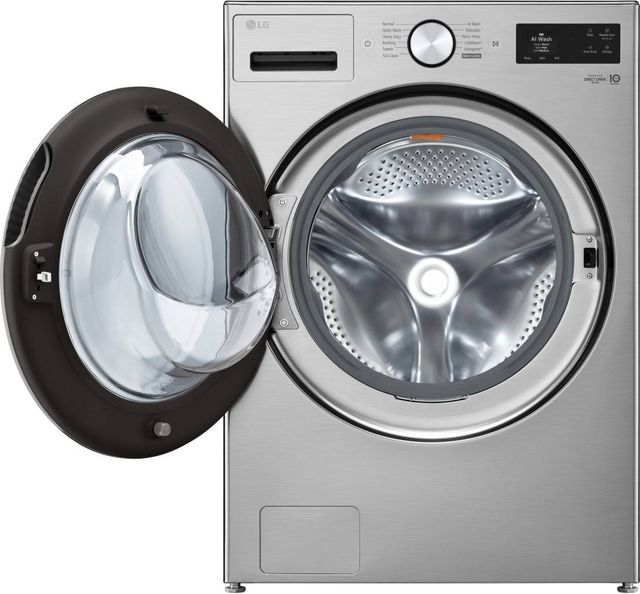 LG 5 Cu. Ft. Graphite Steel Front Load Washer TurboWash® 360°, Built-In Intelligence and Hybrid Electronic Controls-1