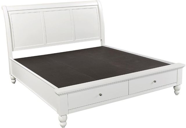 aspenhome® Cambridge White Queen Storage Sleigh Bed-1