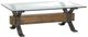 Magnussen Home® Sawyer Toasted Nutmeg Glass Top Cocktail Table with Smoked Iron Base-0