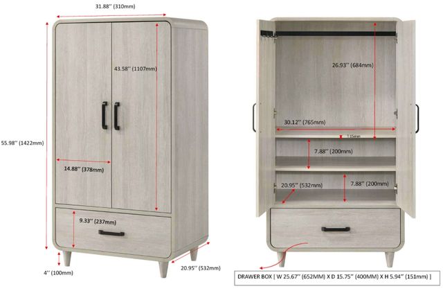Crown Mark Nyomi White Armoire-2