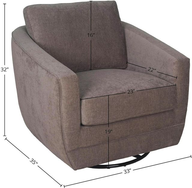 LH Home Baltimo Pecan Brown Swivel Glider Club Chair-2