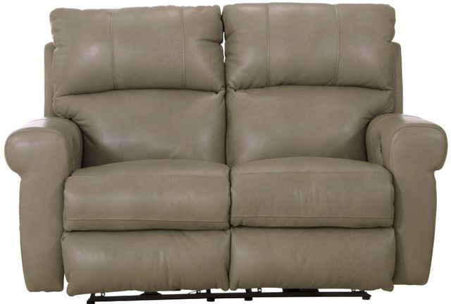 Catnapper® Torretta Putty Leather Power Lay Flat Reclining Loveseat-3