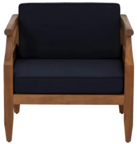 Linon Corolla Navy Acacia/Fabric Outdoor Club Chair-3