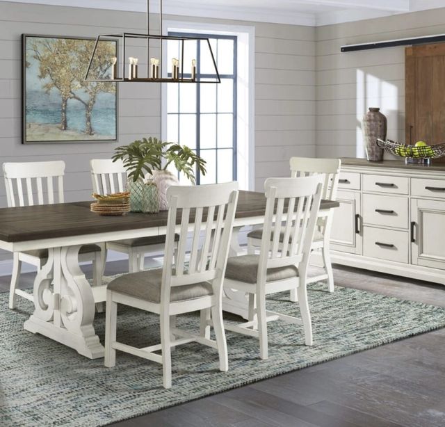 Intercon Drake French Oak/Rustic Gray Slat Back Dining Side Chair-1
