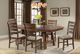 Elements International Jax 7-Piece Cherry/Cream Ladder Back Upholstered Dining Table Set-5