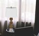 Cal® Lighting & Accessories Stacked Orb 2-Piece Brushed Steel/Justic Oak Table Lamp Set-3