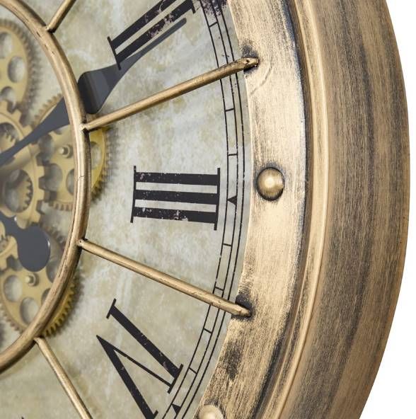 YHD Beige/Gold Wall Clock-3