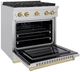 ZLINE Autograph Edition Paramount 30" Stainless Steel Pro Style Dual Fuel Range with Champagne Bronze Accents-3