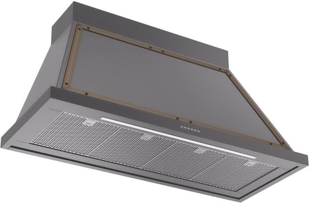 Ilve® Nostalgie II Noblesse 48" Graphite Matte Wall Mounted Range Hood with Burnished Trim-1