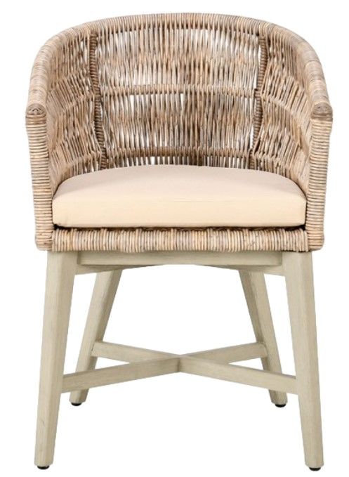 Classic Home Collins Natural/Sand Olefin/ Synthetic Rope Outdoor Dining Chair-1