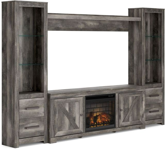 Signature Design by Ashley® Wynnlow 4-Piece Rustic Gray Entertainment Center with Electric Fireplace-0