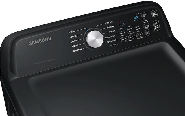 Samsung Brushed Black Top Load Washer & Gas Dryer Laundry Pair-4