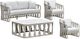 Intercon Alexa 4-Piece White Aluminum Outdoor Seating Set-0