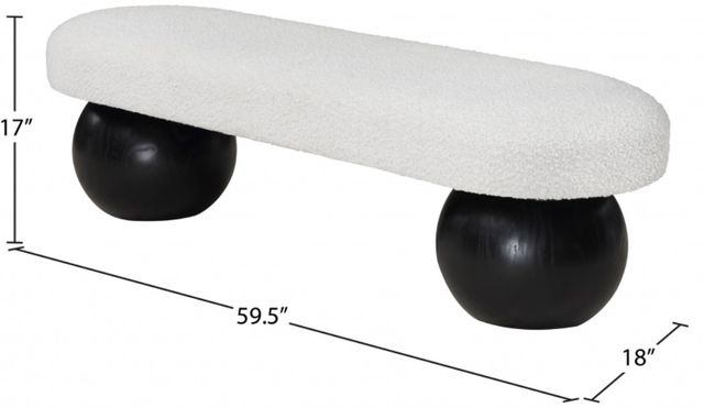 Meridian Furniture Bowie Cream/Black Bench-3