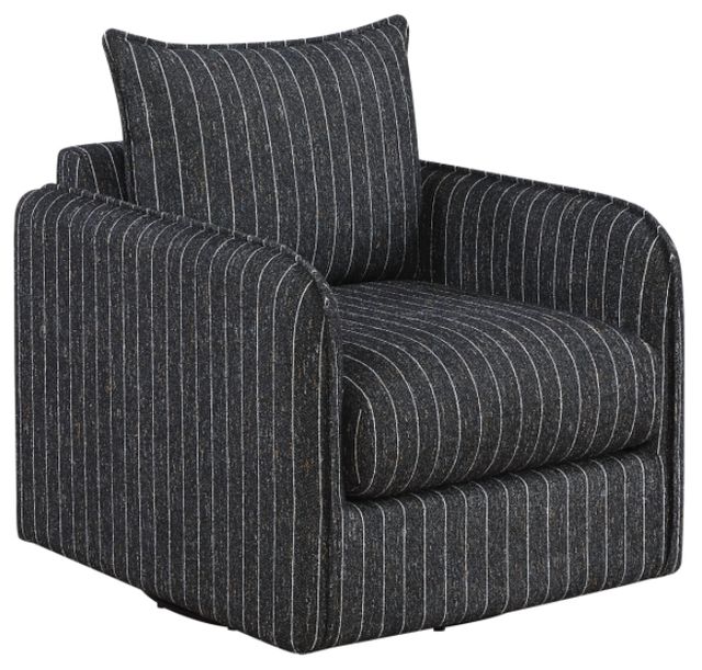 Homelegance® Pinstripe Black/White Swivel Chair-0