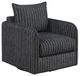 Homelegance® Pinstripe Black/White Swivel Chair-0