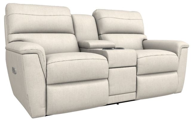 La-Z-Boy® Ava Ivory Power Reclining Loveseat with Console and Headrest-0