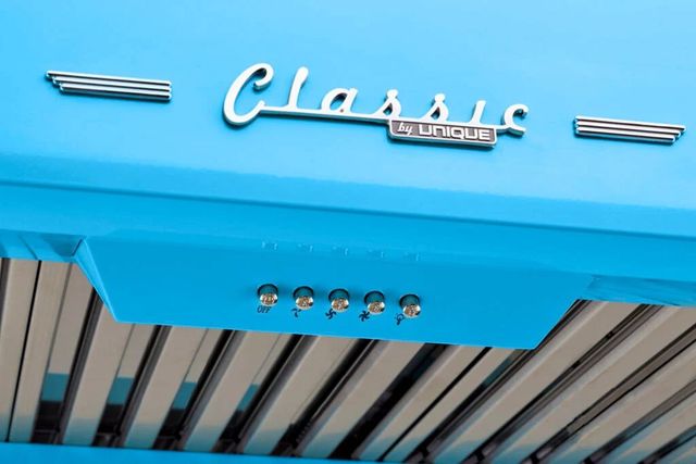 Unique® Appliances Classic Retro 24" Robin Egg Blue Wall Mounted Range Hood-2