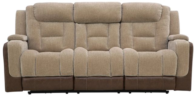 Signature Design by Ashley® Mixed Motion Brownstone Power Reclining Sofa with Adjustable Headrest-2
