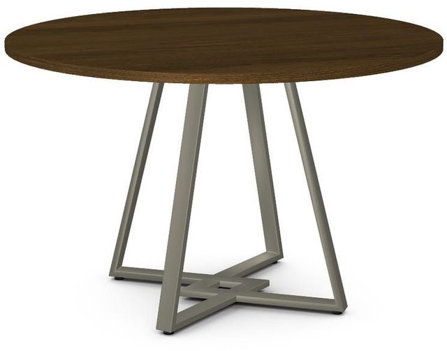 Amisco Customizable Dirk Dining Table with 48" Walnut Veneer Top-0
