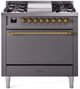 Ilve® Nostalgie II Series 36" Graphite Matte Pro Style Dual Fuel Range-0
