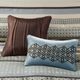 Olliix by Madison Park 7 Piece Blue Queen Princeton Jacquard Comforter Set-5