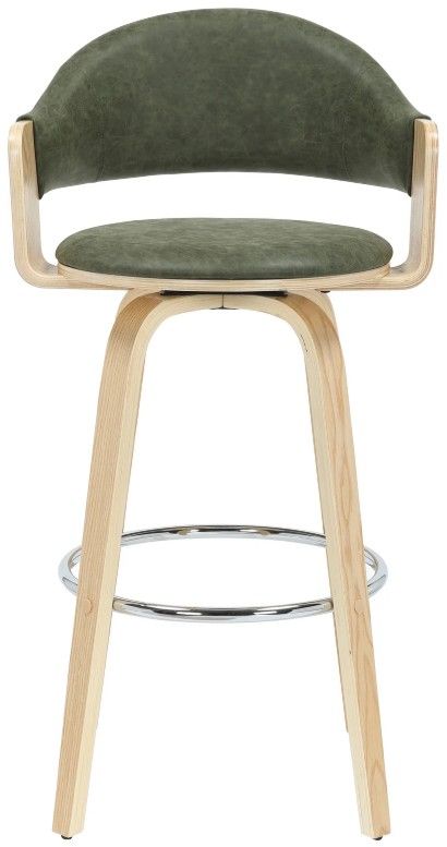Armen Living Daxton 3-Piece Oak/Vintage Green Barstool Set-2