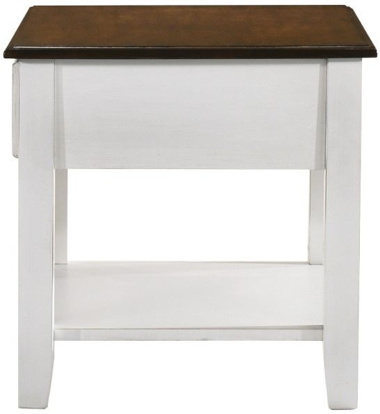 New Classic® Home Furnishings Evander Cream End Table with Brown Top -2