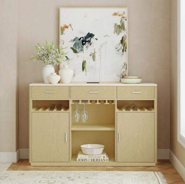 Elements International Cambrie Off-White/Natural Buffet-1
