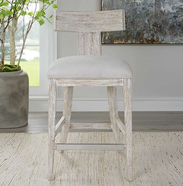 Uttermost® Idris Whitewashed Counter Stool-1