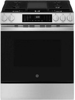 GE® 600 Series 30" Fingerprint Resistant Stainless Steel Slide In Gas Range with No Preheat Air Fry and EasyWash™ Oven Tray
